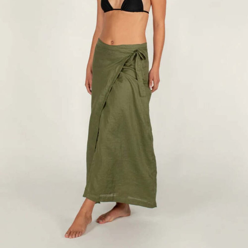 NWT Mikoh La Ponche Wrap Skirt in Foam (Off-White)